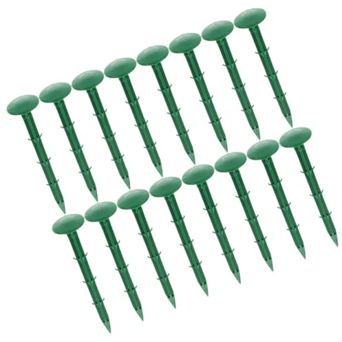 Kisangel Estacas de Jardín para Césped y Paisajismo, 150 Piezas, Plástico Verde 16 Cm, Fijación para Lonas, Césped Artificial y Carpas, Uso Exterior y Jardinería