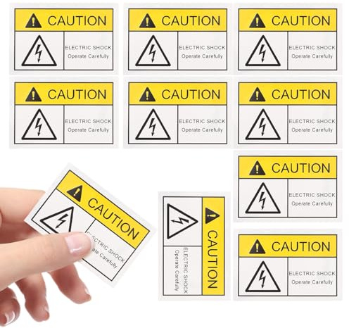 DIKACA Lot de 10 Étiquettes D'avertissement Électrique Autocollantes 60x40 Mm, Résistantes à L'eau, pour Panneau Haute Tension et Sécurité Industrielle, Stickers Vinyle Électrique, Usage