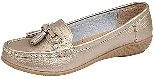 Femme Cuir Plat Mocassin Femmes Décontracté Confortable Cuissard Talon Bas Compensé Chaussures Travail
