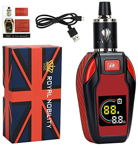 Vape Starter Kit Discoball E-cig 3000mAh Battery 2.0ml Atomizer, 80W E-cigarette Kits, Nicotine Free (Red)