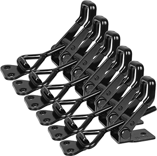 LOLYSIC 6 Stück Schnellspanner GH4002 Pull Toggle Clamp, verstellbare Hochleistungs-Knebelklemme, 550 lbs Haltekapazität Raucher-Türverriegelung, Metall-Zugverriegelung für Box, Tor, Schrank, Koffer