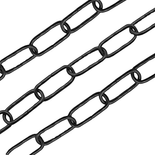 3m Zierkette gedreht Eisen Runddraht ø 3,5mm Lampenkette Kette Rundgliederkette Belastbarkeit 10 kg (Schwarz)