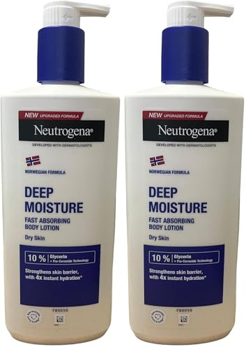 Neutrogena Deep Moisture Fast Absorbing Body Lotion 24 Hour Moisturisation (Packaging may vary), 400 ml (Pack of 2)