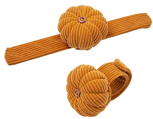 Facynde FacynPorte-Poignet, Porte-épingles en Forme Citrouille, Coussinets à épingles Pop, Coussin d'aiguille pour la Couture avec Sangle élastique réglable pour Toutes Les Tailles