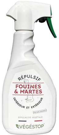 VEGESTOP Repellente per martore e faine - 500 ml - Anti-roditori - Allontana piccoli infestanti - Auto - Casa - Soffitta - Lunga durata - Azione rapida