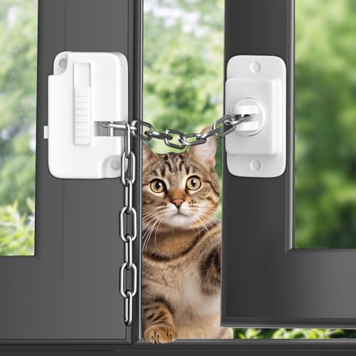 Fenster Sicherungen Kinder, YTOOK 2 Stück Ketten Kinder, Tür Fenstersicherungen für Fenster Kühlschrank Schrank Türen, Türkette Ohne Bohren, Schubladenschloss, Door Lock without Drilling