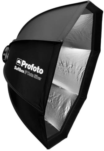 Profoto Softbox Octa Silver mit abnehmbarem Diffusor und All-in-One-Halterung, 91 cm