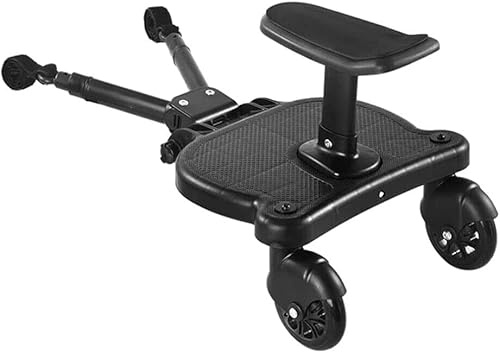 HYGRAD® Universal Buggy Board with Seat Kids Stroller Board On Wheels for Buggy Accessory Dual Clip Extra Safe for Ages 2-7