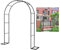 Pérgola de metal para jardín, pérgola ancha y redonda, para decoración de boda, patio, césped y camino, elegante diseño negro, 1,2 x 2,2 x 0,4 m