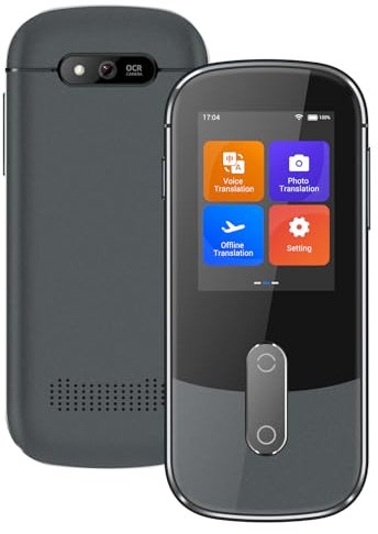 Sprachübersetzer Gerät Kein WLAN erforderlich, Zwei-Wege-Echtzeit-Sprachübersetzungsgerät, 144 Sprachen Online Offline Sprachtext Fotoübersetzung für Reisen, Business, Lernen
