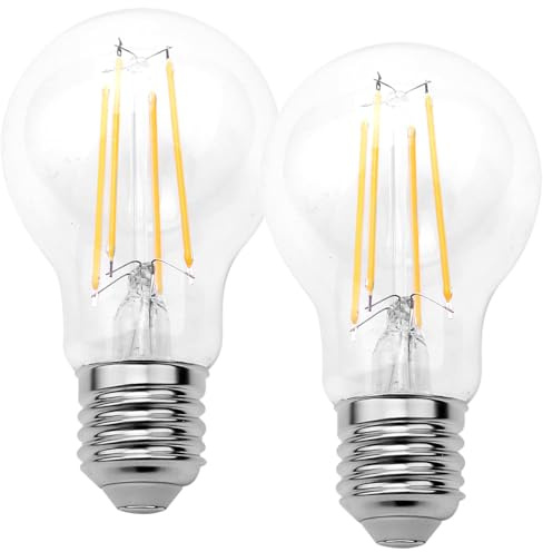 Luminea Glüh-Lampen: 2er-Set LED-Filamentlampen, Dämmerungssensor, E27, 8W, 806lm, warmweiß (Glühbirne mit Lichtsensor, Filament-Lampen mit E27 Sockel, Sensor Deckenleuchte)