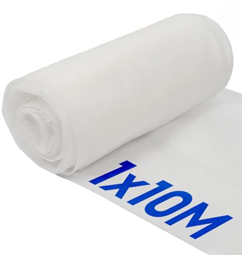 Harbour Housewares 50gsm Weed Control Fabric - 1M x 10M (1 Roll) - Black - Weed Control Membrane Barrier Ground Cover for Garden, Patios, Flower Beds, Fruits, Vegetables, Landscaping