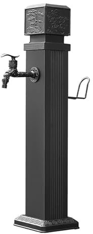 Fontaines Extérieures, Colonne d'eau de Jardin Carrée, Colonne Verticale Antigel avec Robinet et Pistolet Pulvérisateur, pour Terrasse/Jardin(74cm/29in)