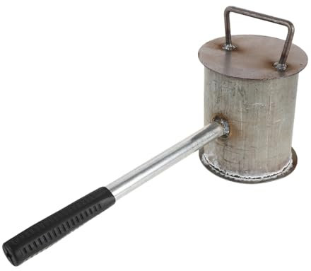 ibasenice Steel Extinguishing Pot Bbq Fire Pot for Outdoor and Home Use Thickened Charcoal Fire Extinguishing Barrel Lid 12cm Diameter 14cm Height