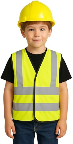 Step Ahead Kids Hi-Vis Safety Vest – High Visibility Reflective Waistcoat for Children, EN1150 Compliant, Lightweight, Age 3–12, Yellow or Orange (UK, Age, 4 Years, 6 Years, Regular, Yellow)
