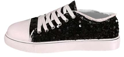 Sneaker Donna con Glitter Stringate Canvas, Scarpe da Ginnastica Donna Paillette Scarpe Uomo con Glitter Sneakers Uomo in Tela per Strada, 37-44EU