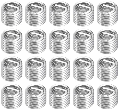QUARKZMAN 20Pcs Insertos Roscados Helicoidales 7/16-14x1.5D 304 Acero Inoxidable Casquillo Roscado Insertos Para Reparación De Rosca En Plástico Y Madera