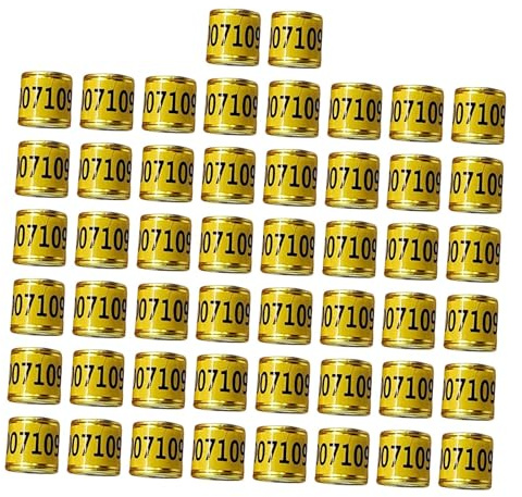 Baoblaze 50 Pezzi Anelli per Zampe di Anelli per Zampe di Colomba leggibili per pollame Forniture per Uccelli Strumento di Gestione degli Uccelli, Oro