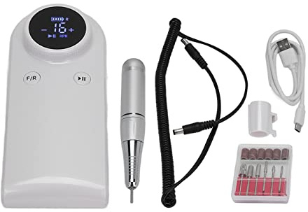 Wangcmcol Máquina pulidora de uñas eléctrica recargable por USB con Motor fuerte de 45000RPM con 6 puntas