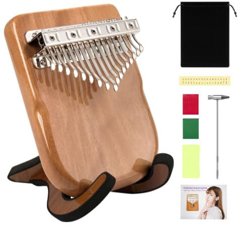Kalimba 17 Keys Thumb Piano with Stand, Finger Piano Gift for Beginners