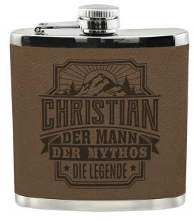 History & Heraldry Echter Kerl Flachmann Christian - individuell und personalisiert mit Gravur, Name und Spruch