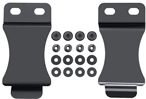 2-Pack 1.75 Inch Holster Clip for IWB & OWB Sheath, Kydex Holster & Knife Sheath Belt Clip, Enhanced Black Steel Belt Clips for Holsters, with Metal Washers/Screws/Slotted Binding Posts/Washers
