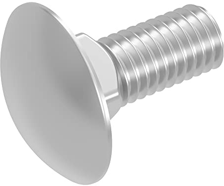 SECCARO Tornillo de carro M8 x 20 mm, acero inoxidable V2A VA A2, DIN 603/ISO 8677, cabeza redonda plana con cuello cuadrado, rosca completa, 20 unidades