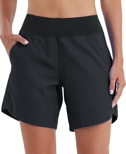 WILLIT Maillot de bain pour femme, 17,8 cm, à séchage rapide, avec poches doublées, UPF50+, Noir , 38