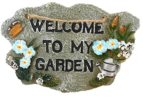 Yardwe Panneau De Bienvenue Suspendu Résine Pour Jardin Avec Motif De Oiseau Décoration Murale Élégante Pour Porte Et Mur Extérieur