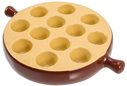 BESTonZON Plat D'Escargots Casseroles Pour Four Plaque De Cuisson En Céramique Assiettes En Céramique Plateau De Service De Fruits De Mer Vinaigre De Xérès Lèchefrite Pour Four Assiette À