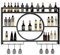 KEPMOGOH Wand Montiert Eisen Weinregal, Schwimmende Glas Wein Display Holder Home Liquor Regal Bar Flasche Organisation Schränke, Wein Storage Rack, Für Küche Esszimmer Dekor (Black, 100CM/39.4IN)