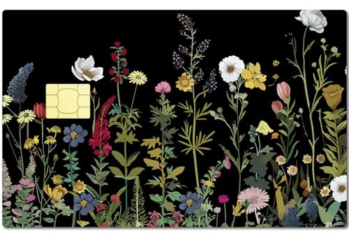 CREATCABIN 4 st kortklistermärke kreditkort skinn debetblommor personlig kreditkortsdekor vattentät avtagbar bankkort skyddande Rfid blockerande klistermärke för kreditkortsdekoration 9,3 x 5,1 cm