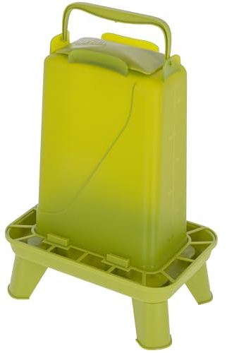 Kerbl Hobbyfarming mangiatoia Automatica con Piedini, 3,5 l, Verde, 16,5 x 24,5 x 35 cm, mangiatoia per pollame, distributore di mangime, plastica, pollame | 3,5 l, verde, 16,5 × 24,5 × 35 cm, robusta mangiatoia in plastica per pollame