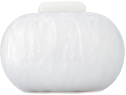 EVEOUT Pochette en Acrylique pour Femme élégant Sac à Main de Fête en Acrylique pour Mariée Sac bandoulière pour Mariage Soirée(Blanc)