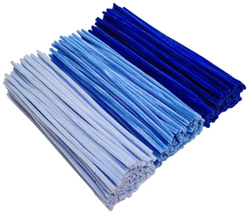 YYUENG TAK 300 Piezas Limpiapipas Chenilla azul(30CM x 6mm),Limpiapipas azul para manualidades: para hacer flores, animales, decoraciones para el hogar y actividades creativas,Blue Pipe Cleaner