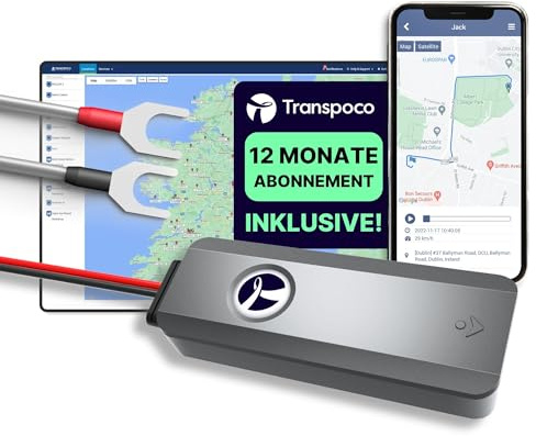 Transpoco 4G GPS Tracker (GS900) | With SIM & 12-Month Prepaid Plan | Real-Time Tracking Device for Cars & Fleets | 300 mAh Backup Battery | Geofencing & Security Alerts | Car GPS Tracker UK Support