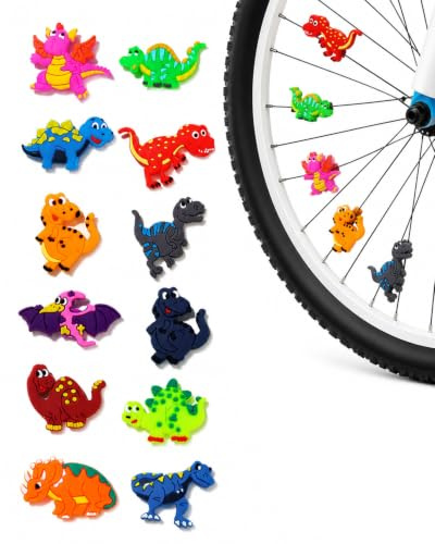 FIMWOLZ Clips Colorés pour Rayons de Vélo - Décoration pour Enfants, Filles et Garçons, Petits Fans de Vélo (Accessoires de Vélo)(12pcs,A)