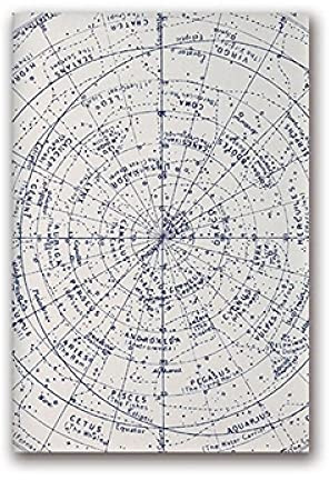 marca generica Astrologie imprimer ancienne carte des étoiles carte d'astronomie Vintage ou signe de l'hémisphère nord peinture constellation étoiles zodiaque affiche sans cadre-50x70cm