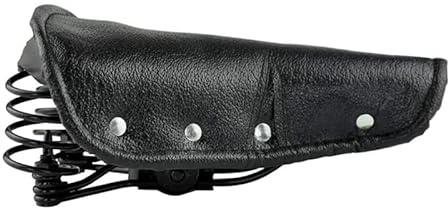 Sella bici vintage nera per uomo donna comfort, sella bici da bicicletta in pelle sedile da ciclismo retro rivetto molle cuscino componenti bici parte