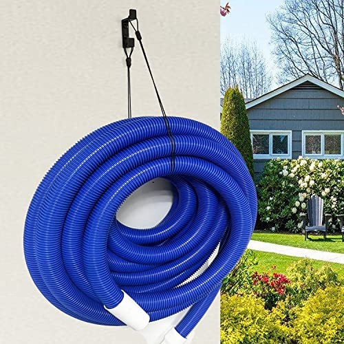 Soporte de manguera de vacío de piscina, soporte de manguera de metal resistente montado en la pared, soporte para manguera de piscina, soporte para colgador de almacenamiento de manguera de jardín,