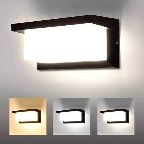 CHENBEN Aplique Pared Exterior, 18W Lámpara de Pared LED Impermeable IP65 Luz de Aluminio Iluminación 3000K 4000K 6000K para la decoración de paredes exteriores, jardines, patios, garajes