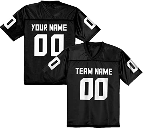 American Football Trikot Personalisierte Football Trikot Uniformen Personalisierte Teamname Nummer Shirts Hip Hop Shirts für Herren Damen Kinder Schwarz