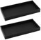 FINELYCR 2 Pezzi Vassoio Rettangolare Nero, Vassoio da Bagno in Silicone, Vassoio Bagno Portaoggetti, Buona Tenacità, Facile da Pulire, per Gioielli, Cosmetici, Articoli da Toeletta