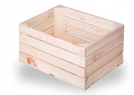 Caisse en Bois Polyvalente - Pour Fruits, Vin, Pommes - Naturel - 40 x 30 x 20 cm