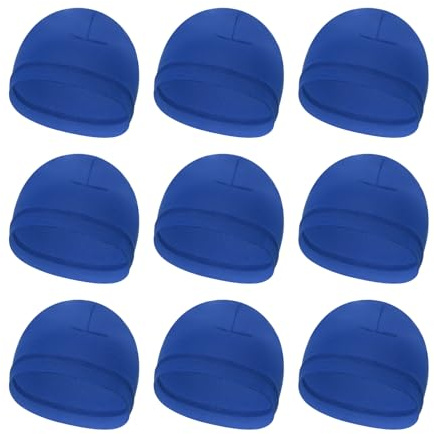 PATIKIL Fodera per casco da uomo, confezione da 9 cappelli traspiranti elasticizzati sotto il casco, per corsa, bicicletta, moto, ciclismo, blu scuro, Blu scuro, M