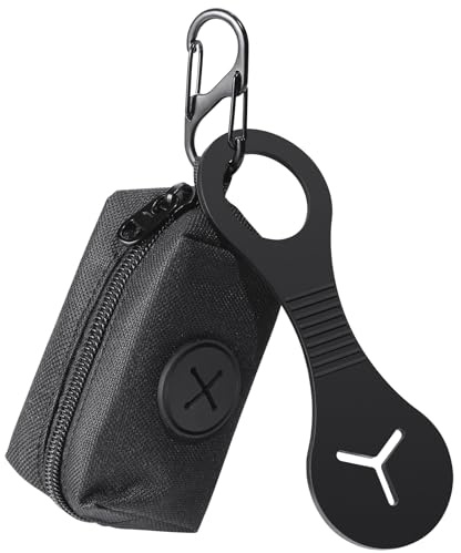 ZooZoo Dog Poop Bag Holder with Dispenser Pouch, Silicone Waste Bag Carrier and S-Hook Clip, Waterproof Oxford Fabric, Hands-Free Dog Walking Accessory for Leash or Belt, Holds New Rolls and Used Bags