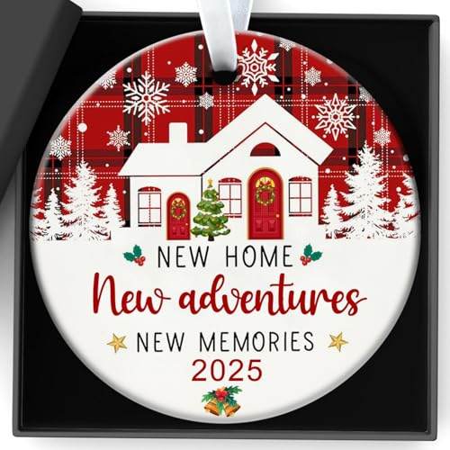 Regali di riscaldamento della casa nuova decorazione natalizia segno in ceramica 2025 ceramica nuovo inizio ricordi ornamento per inviare decorazioni ricordo interni ed esterni per coppie, donne