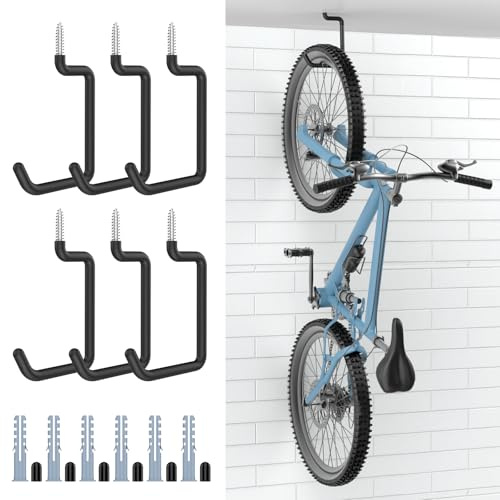 Housolution Screw in Bike Hooks, [6 Pack] 8-inch for Wall and Ceiling