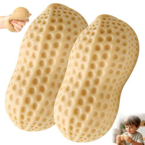 Squishy Cacahuete, Squishy Anti Stress Aliment Forme Cacahuète
