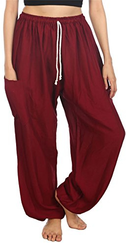 Lofbaz Pantalon Sarouel Femmes Paon Funky Floral avec Cordon